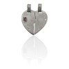 Dije Corazón de la amistad-Plata 925-Piedra zirconia fucsia-CP3256 conpiedra