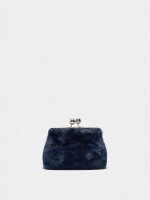 Bolso De Fiesta Efecto Pelo azul