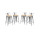 Pack 4 Taburetes Tolix con Respaldo y Asiento de Madera Lumax Gris