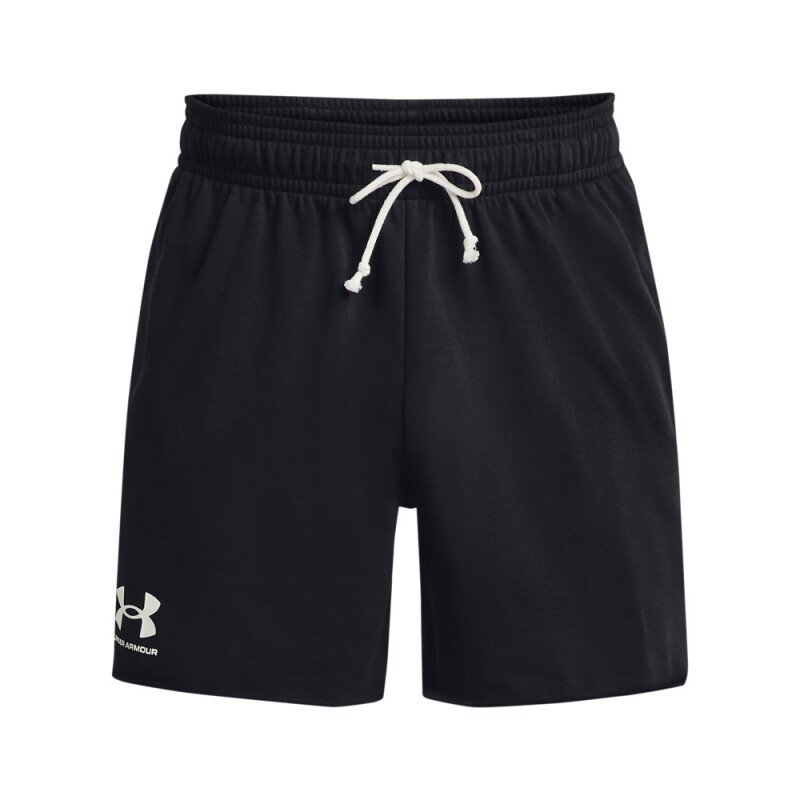 UA Rival Terry 6in Short-GRY BLK-001