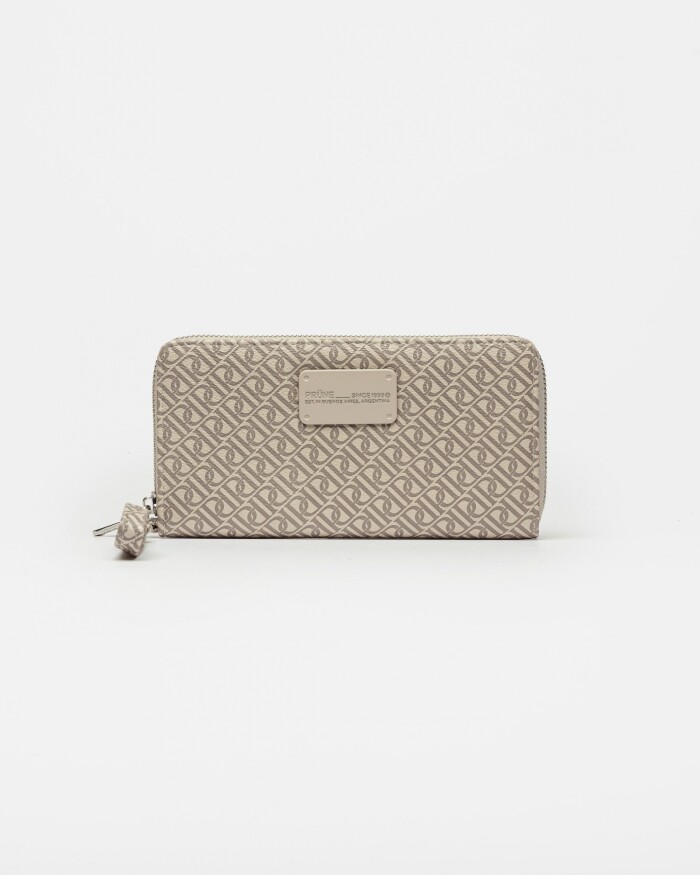 Billetera Monogram en efecto cuero Natural