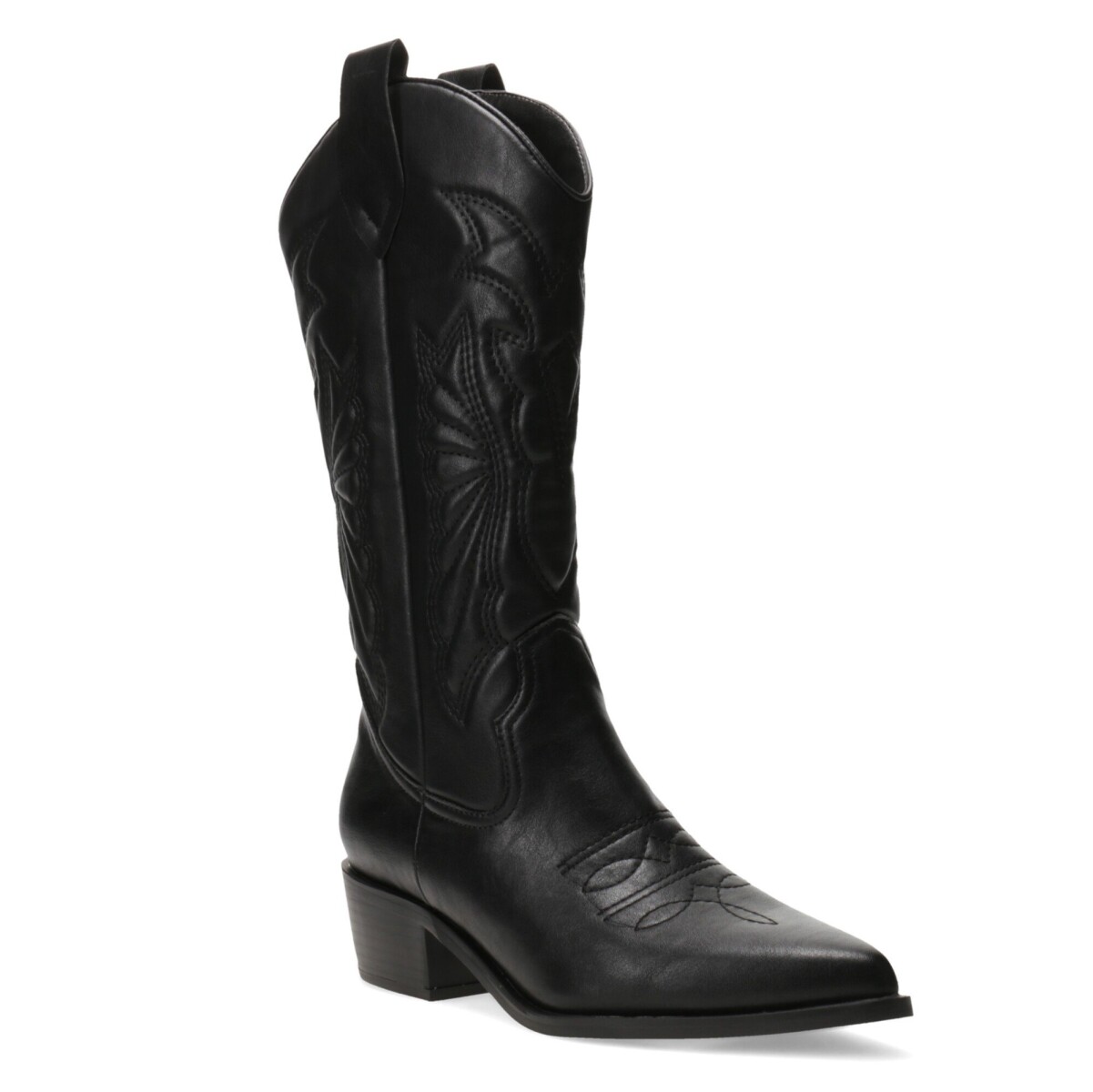 Botas de Mujer Miss Carol EDNA tejana con diseño en la caña - Negro 
