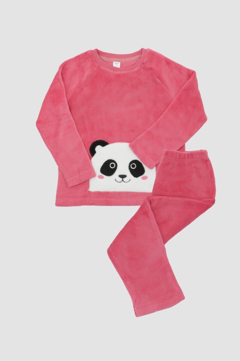 Pijama infantil coral panda bear Fucsia
