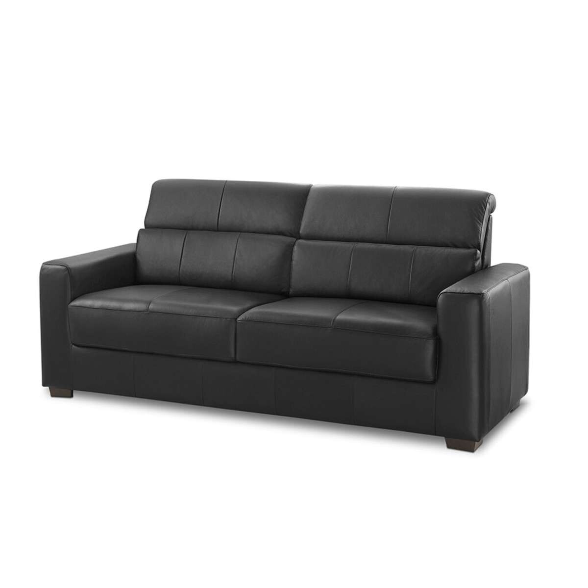 Sillon 100% Cuero 2 Cuerpos Sublime - Negro 