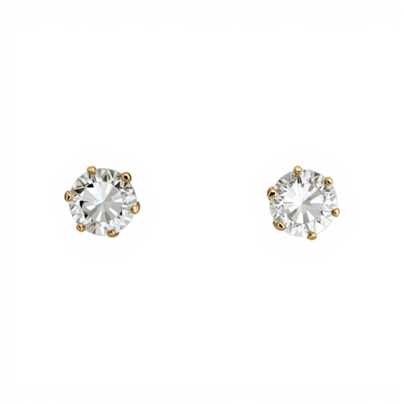 Caravanas Solitario oro- Oro bajo - Zirconia - CA8186 conpiedra