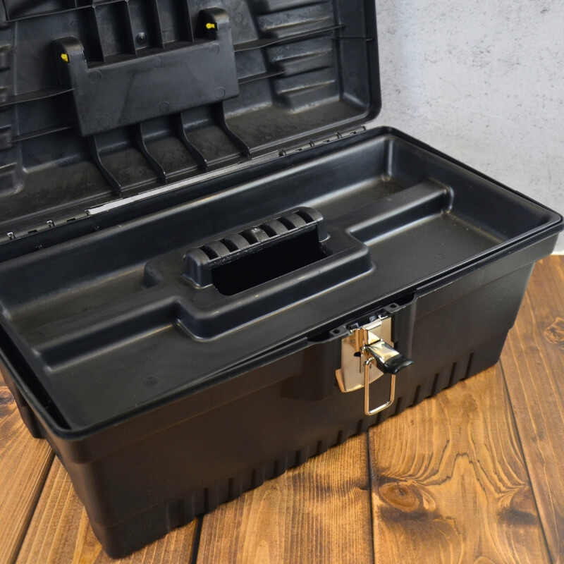 Caja de herramientas valija con bandeja 43,4 x 24,4 x 20,4 cm NEGRO
