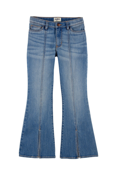 Pantalón jean, tiro alto, dobladillo dividido Pantalón jean, tiro alto, dobladillo dividido