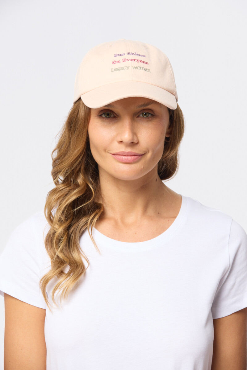 GORRO CON VISERA DE LONA - Coral 