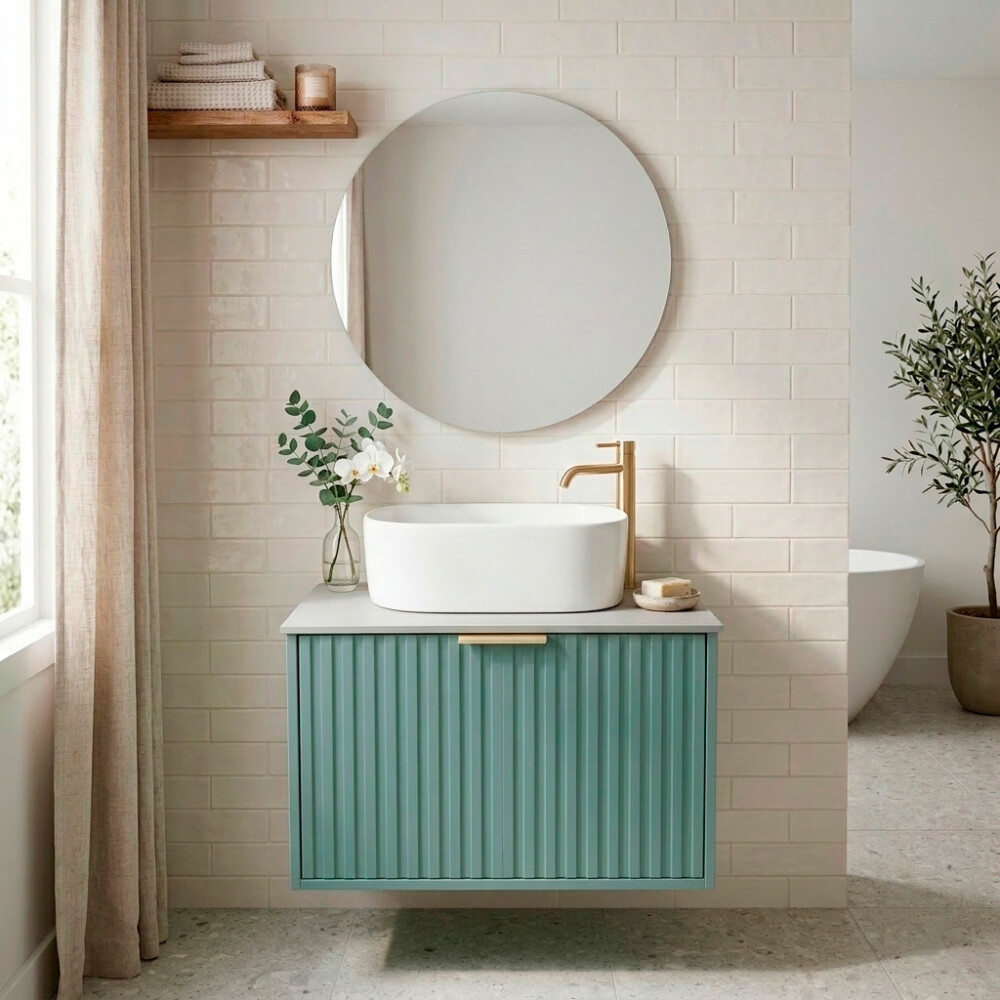 CONJUNTO DE BAÑO HABITARE MODELO SY2006-60G / MUEBLE + BACHA + ESPEJO C/ LUZ LED - 60 cm Conjunto De Baño Habitare Modelo Sy2006-60g / Mueble + Bacha + Espejo C/ Luz Led - 60 Cm