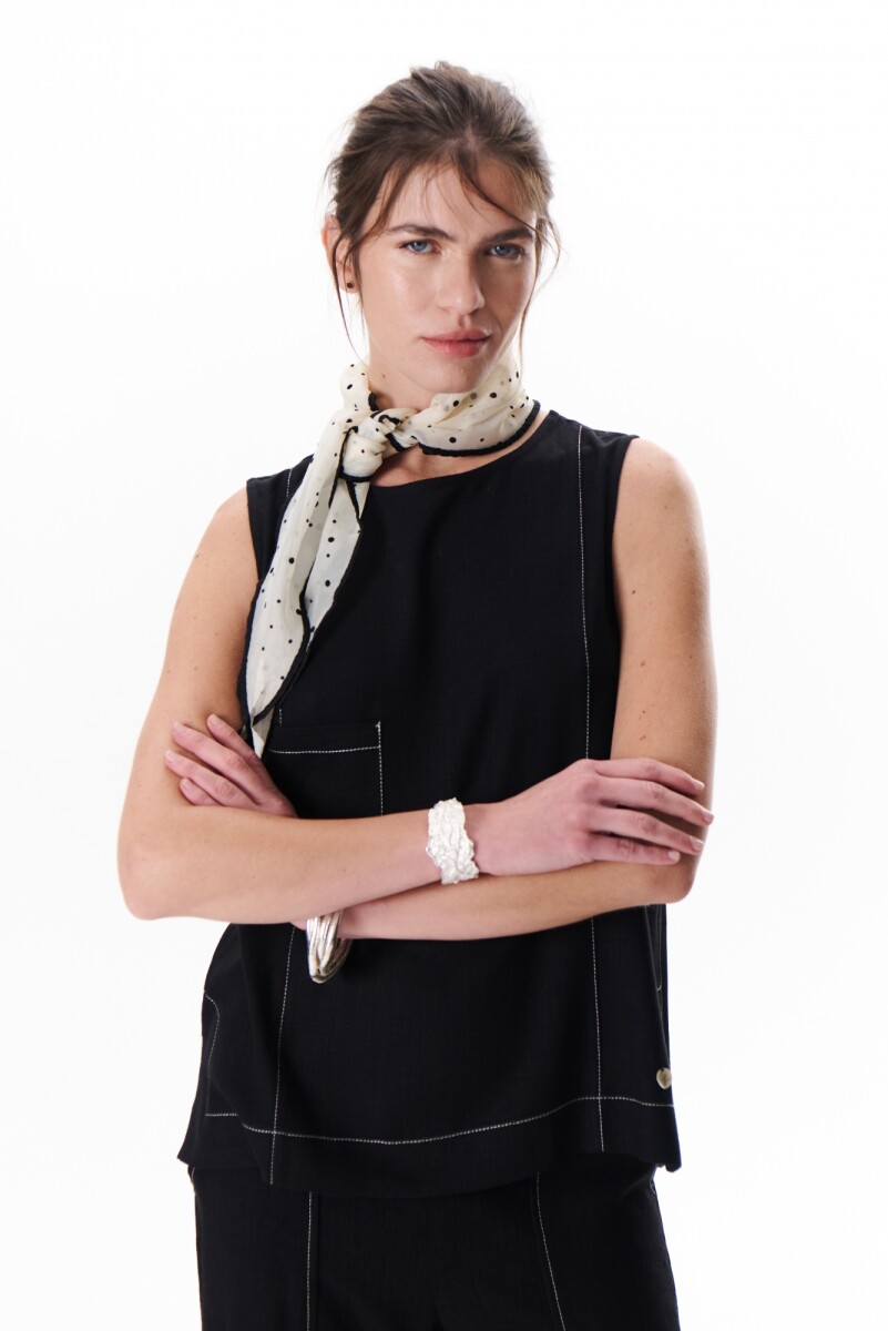 TOP LINO POCKET - NEGRO 