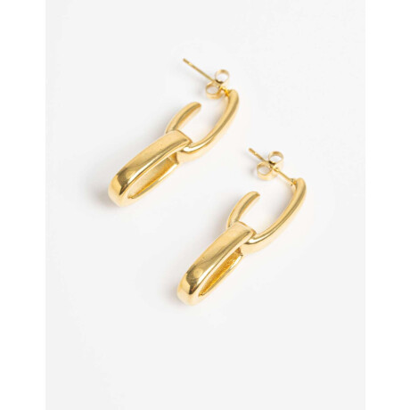 Aros Colgantes Cortos Metal Dorado
