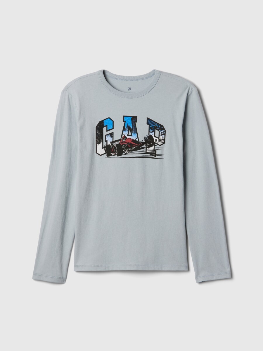 Remera Gráfico Manga Larga Niño - High Rise 15-4101 Tcx 