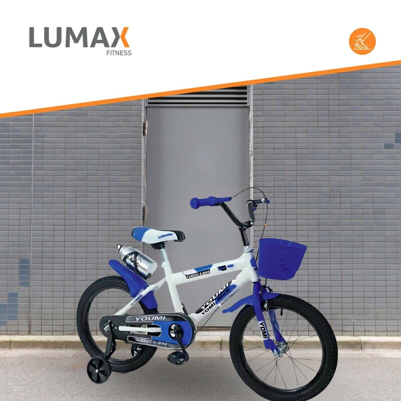 Bicicleta Urbana Infantil Rodada 16 Con Rueditas y canasto Azul