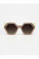 Tiwi Hexagon I - 102 Shiny Bicolor Coconut/beige With Brown Gradie