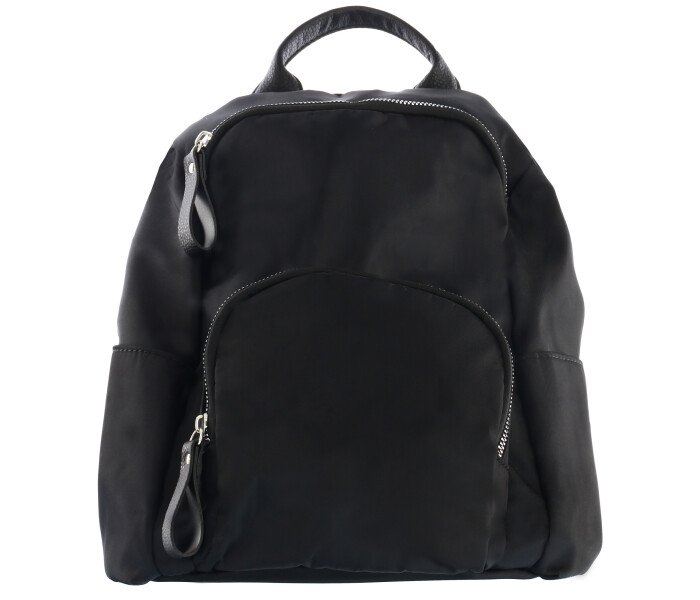 Mochila Miss Carol con tiras estampadas CRISTAL Negro