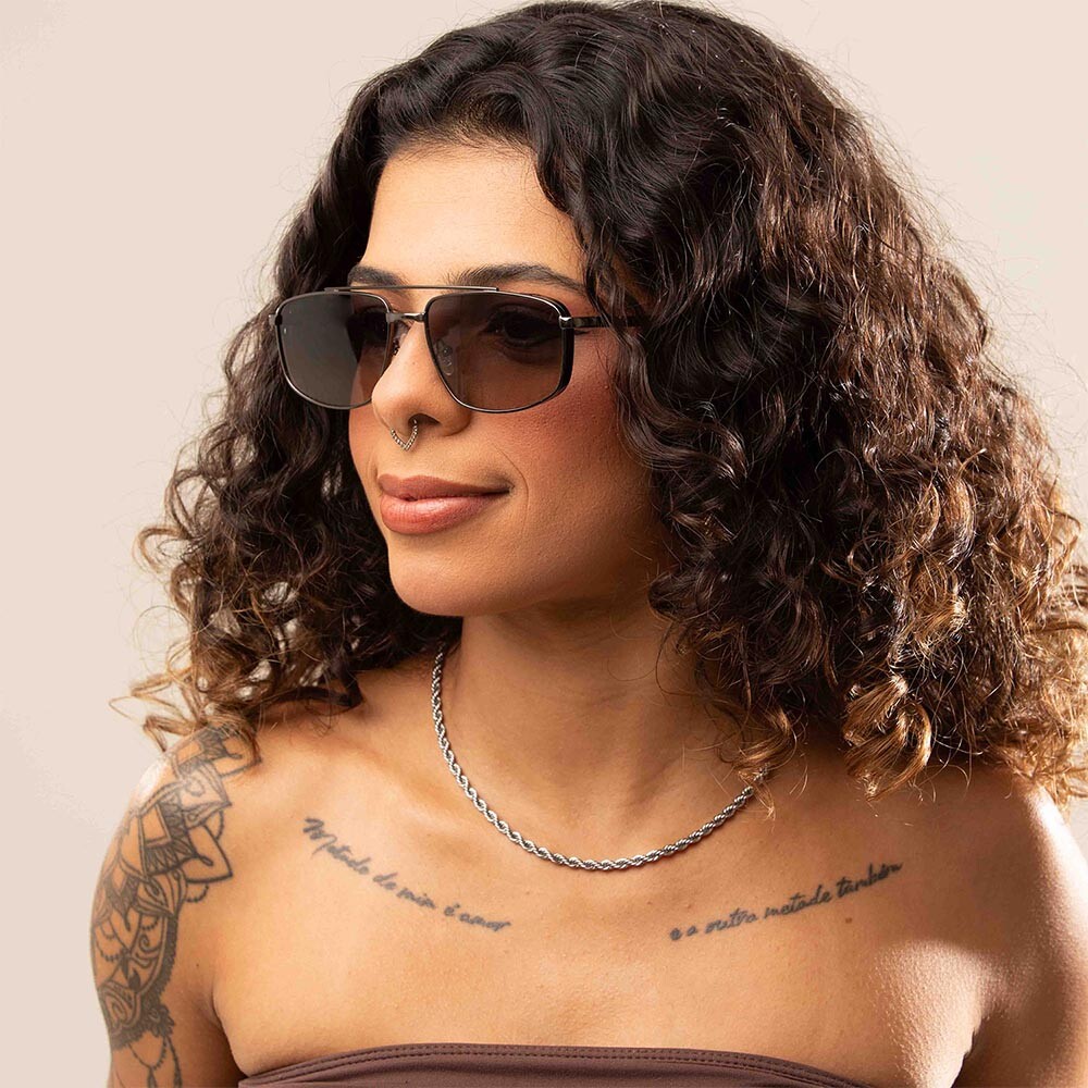 Lentes De Sol Alok Space Rave Ejecutivo Gradiente/Plata