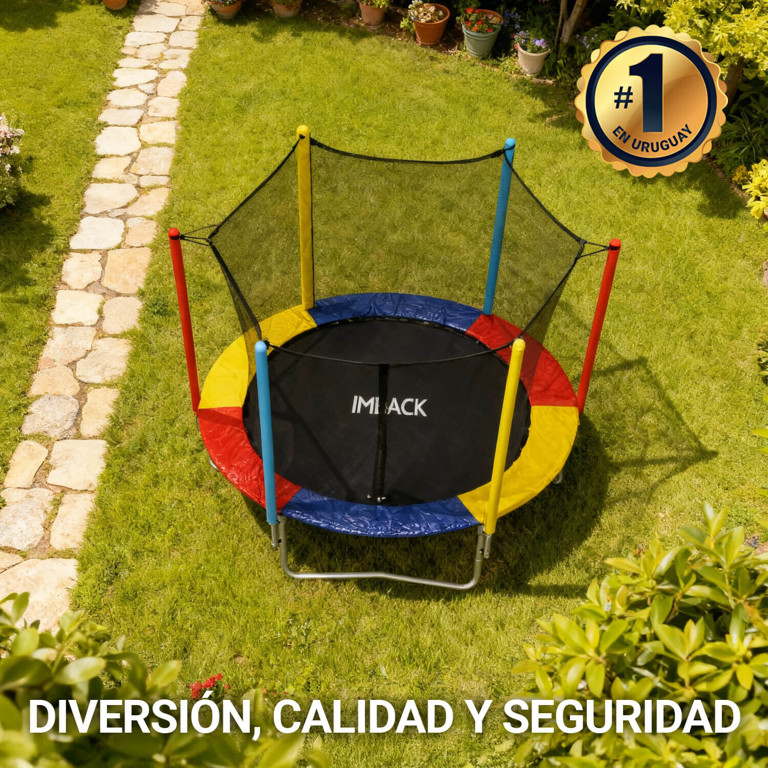 Cama Elástica Infantil Trampolín Para Niños 6 Años Con Red De Seguridad 183x200 Cm Azul 96383502 Cama Elástica Infantil Trampolín Para Niños 6 Años Con Red De Seguridad 183x200 Cm Azul 96383502