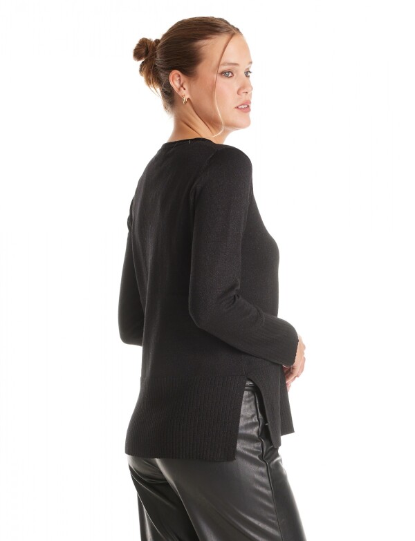 Buzo Esc V Lurex NEGRO