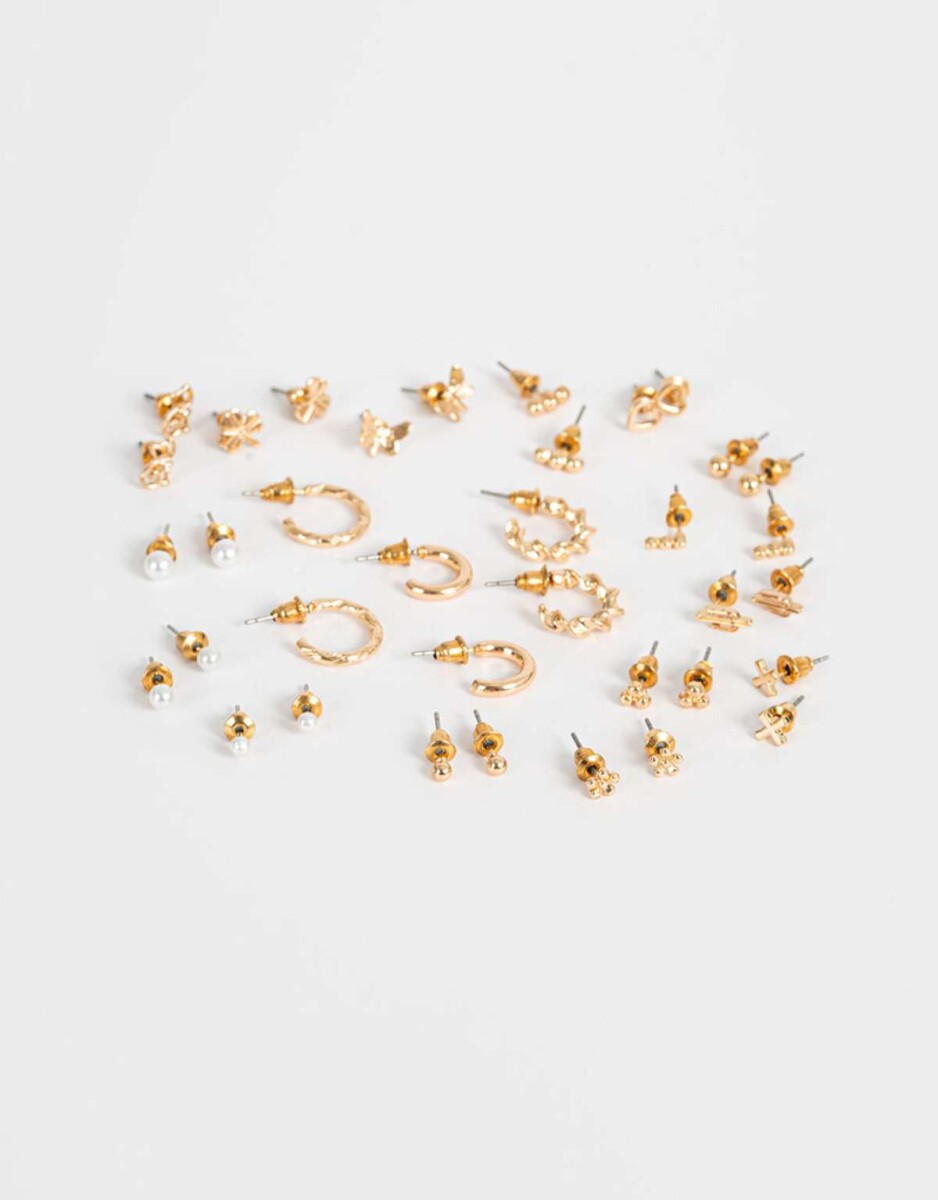 Set De Aros De Metal Dorado - Dorado 