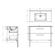 MUEBLE MDF 90x46x82cm COLOR CHERRY BACHA NEGRA - SERIE GIGLIA GAMAS DE MADERA