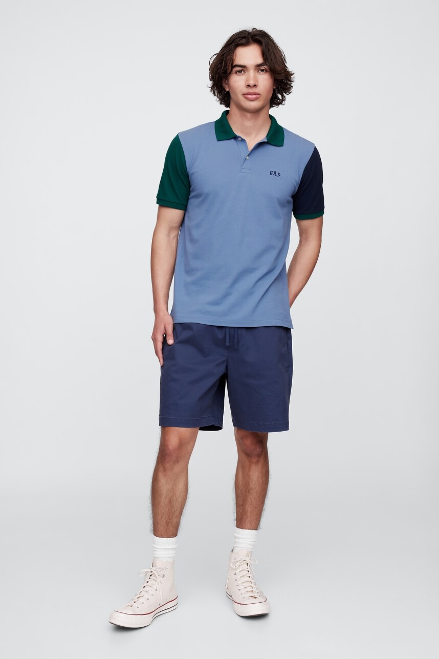 Remera Polo Logo Gap Hombre Bainbridge Blue