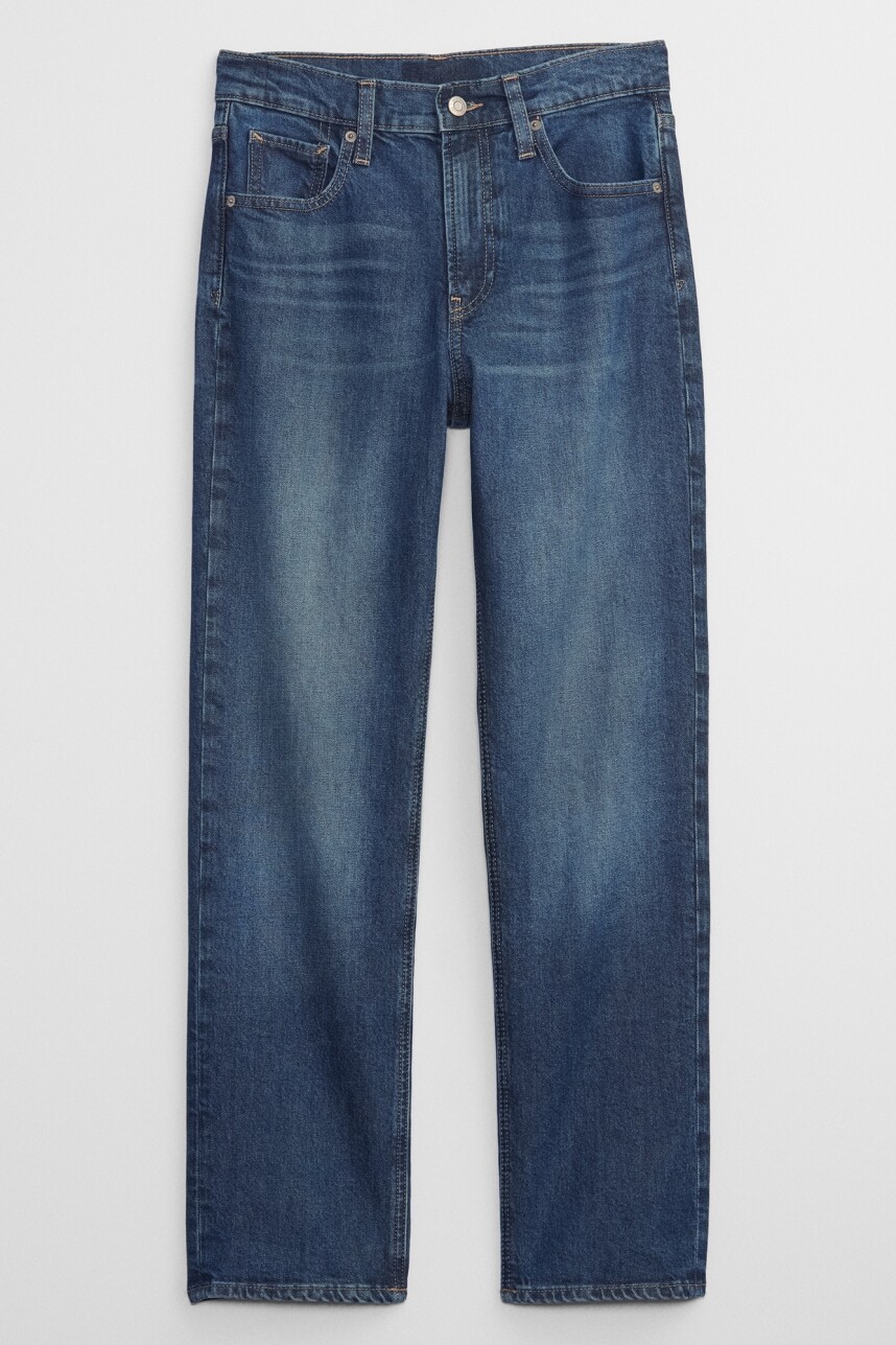 Jean Straight Tiro Alto Mujer Dark Moran