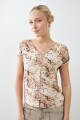 Blusa animal print beige