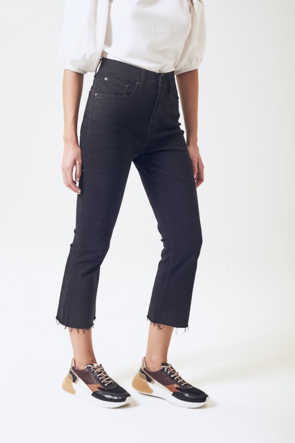 Jean Crop Flare Negro