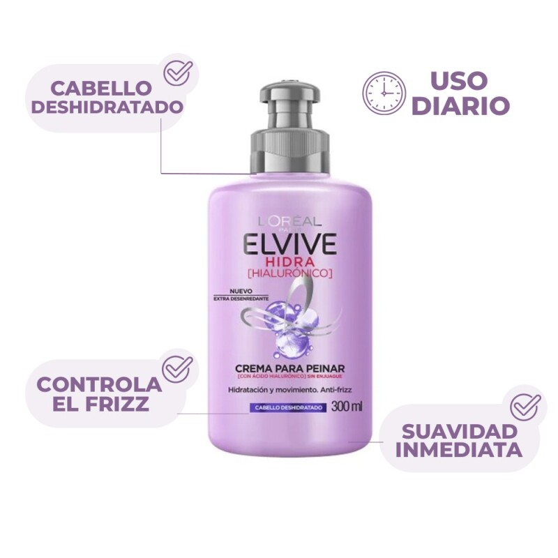Crema Para Peinar Elvive Hidra Hialurónico 300ml Crema Para Peinar Elvive Hidra Hialurónico 300ml