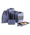 Set de 6 organizadores de ropa para viaje Azul