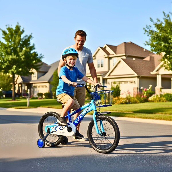 Bicicleta Infantil Yjtong Rod 16 Canasto Parrilla Rueditas Azul 1