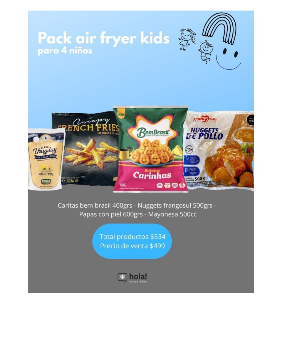 PACK AIR FRYER KIDS PARA 4 NIÑOS 