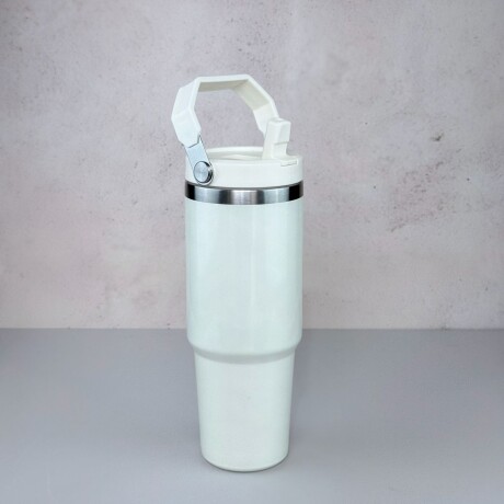 Vaso Térmico de Acero Inoxidable con Asa 900ML | Off White Vaso Térmico de Acero Inoxidable con Asa 900ML | Off White