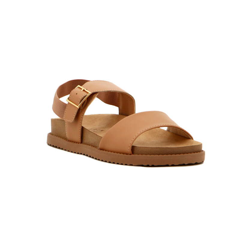 Ramarim Sandalia Tira Ancha C/pulsera Suela Baja - Dama Kaki