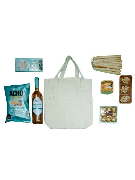 TOTE DE ALGODÓN CON ASAS Y BOLSILLO EXTERIOR con logo estampado TOTE DE ALGODÓN CON ASAS Y BOLSILLO EXTERIOR con logo estampado