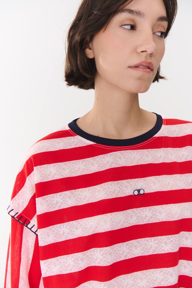 Remera Gear Rayas rosa