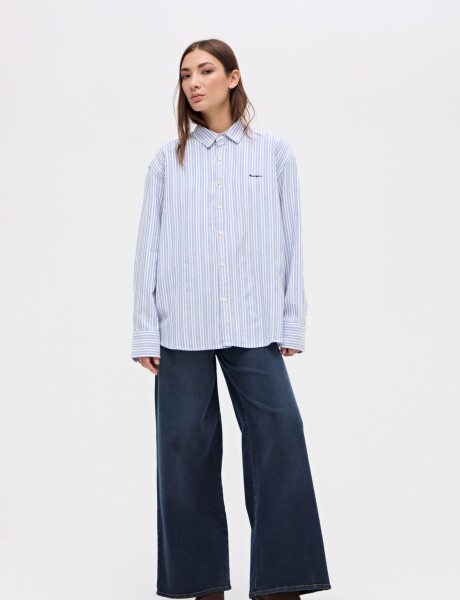 Camisa Cher Rayas celeste