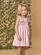 Vestido De Rayas Con Nido De Abeja Y Volante Rosa