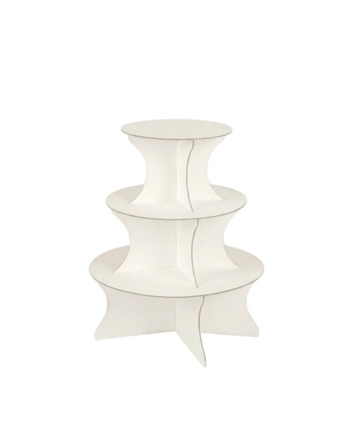Porta cupcake 3p 33x29 cm. (base x altura) - BLANCO Porta cupcake 3p 33x29 cm. (base x altura) - BLANCO