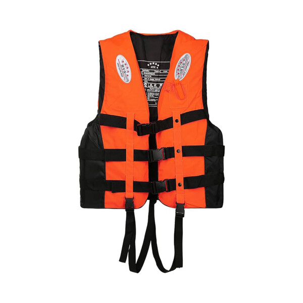 Chaleco Flotador Salvavidas Ajustable Con Silbato Adulto Variante Color Naranja Fluor