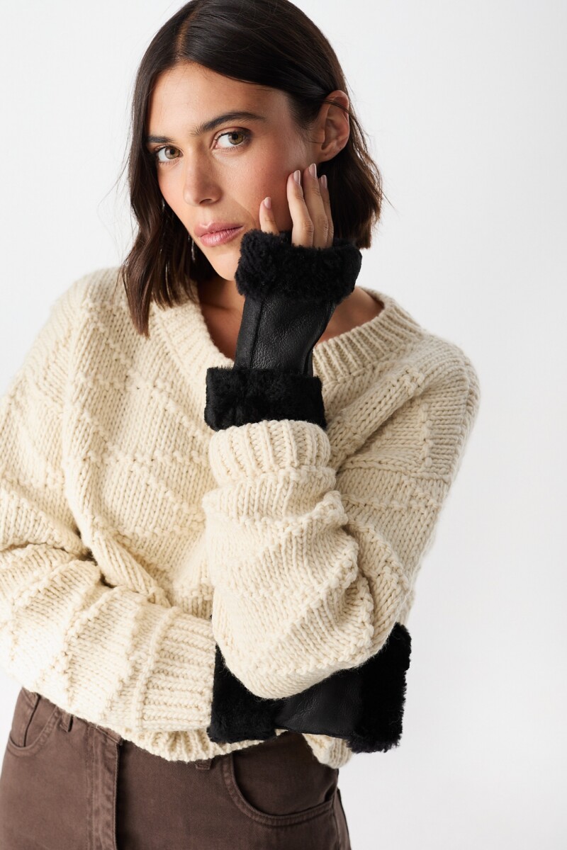 Mitones Leather Furris Negro