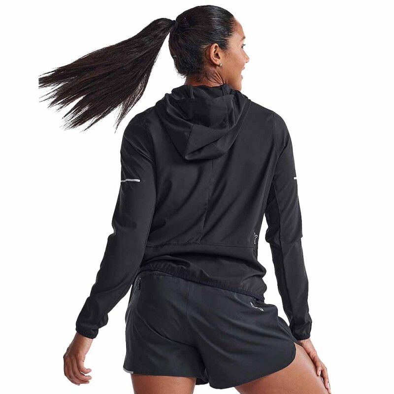 Casaca Running Aero Jacket Mujer Black/silver Reflective