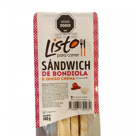 SANDWICH BONDIOLA QUESO CREMA X2 LISTO PARA COMER +SOLO PDE O WEB+ SANDWICH BONDIOLA QUESO CREMA X2 LISTO PARA COMER +SOLO PDE O WEB+