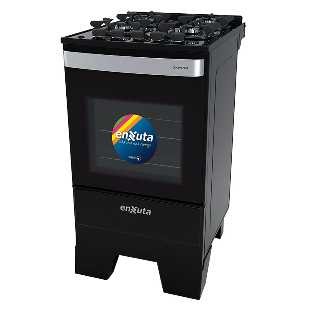 COCINA MULTIGAS NEGRA CON 4 QUEMADORES Cocina Multigas Negra Con 4 Quemadores