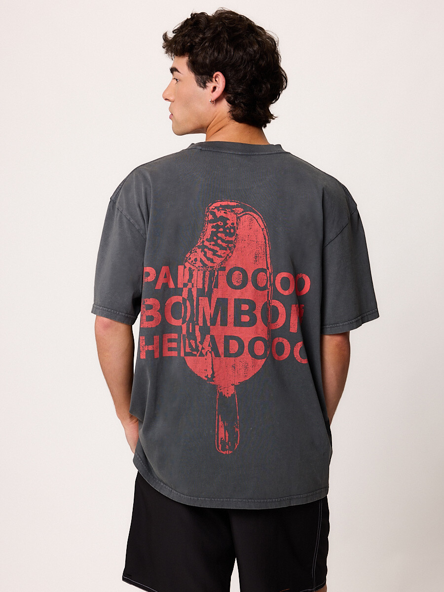 T-SHIRT M/C PALITO DIXIE Gris Oscuro