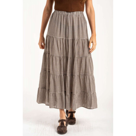 Falda Gingham Chocolate