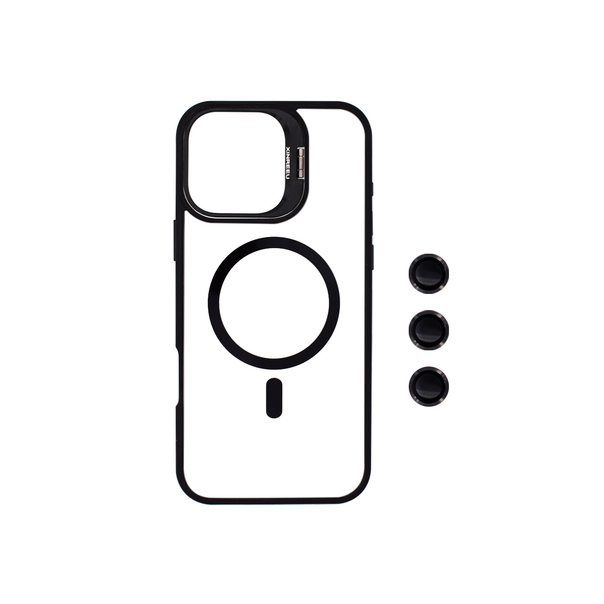 Protector para iPhone 16 Pro Max con protector cámara negro 