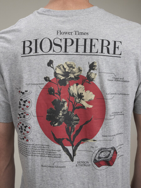 T-SHIRT FIORE GRIS MELANGE