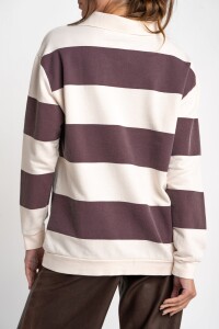 Sweater Polo Rayas Bordeaux