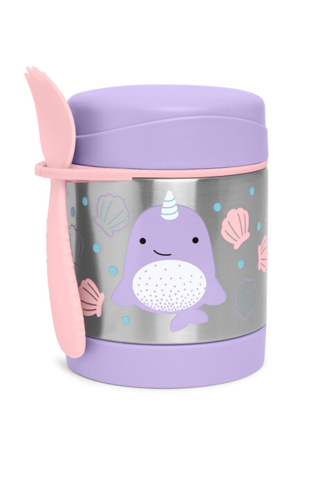 Tupper de acero inoxidable con cubierto diseño narval Tupper de acero inoxidable con cubierto diseño narval